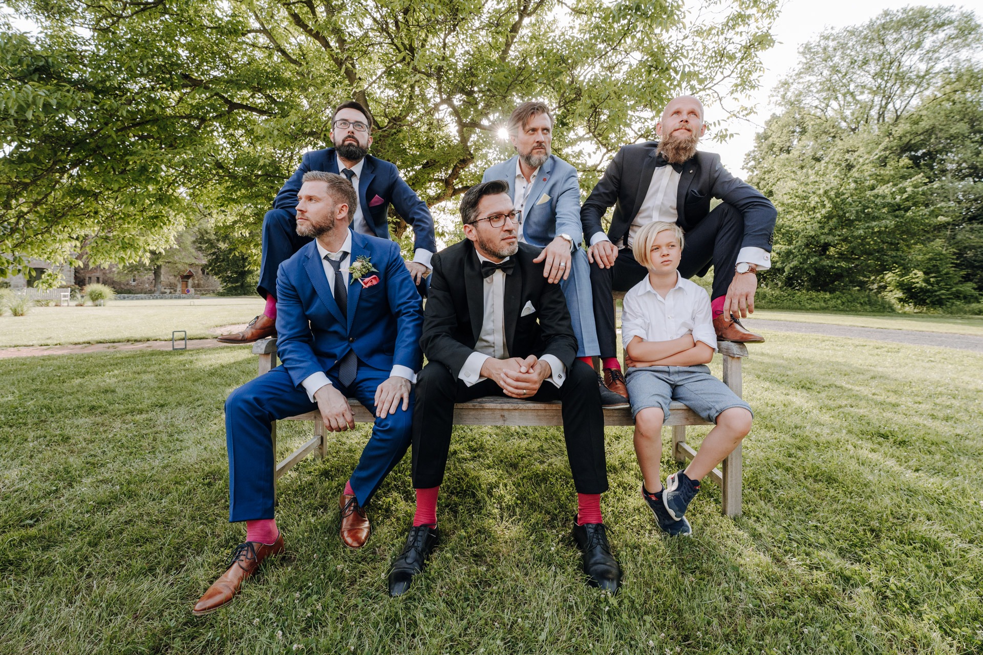 Gruppenfoto auf einer Hochzeit alternativ